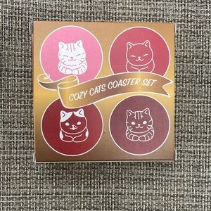 Cat lady felt coaster set